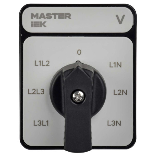Переключатель кулачковый стандартная черная рукоятка 10А схема 66 MASTER IEK Переключатель кулачковый стандартная черная рукоятка 10А схема 66 MASTER IEK