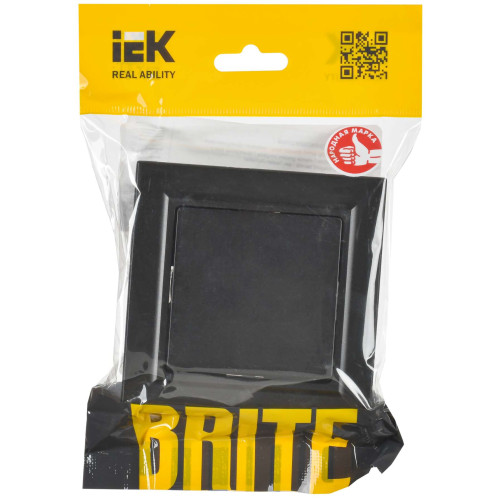 BRITE Выключатель 1-клавишный 10А в сборе ВСР10-1-0-БрЧ черный IEK