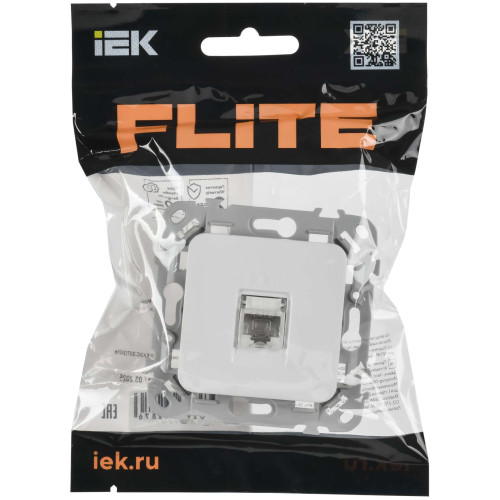 FLITE Розетка компьютерная RJ45 категория 6 UTP РК6-1-0-ФлБ белый IEK