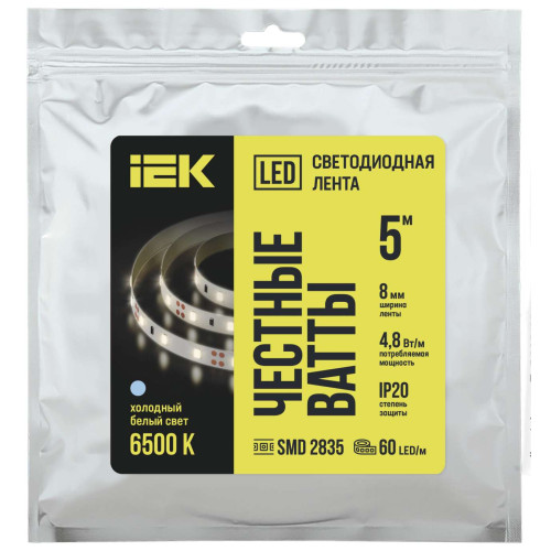 Лента светодиодная 5м LSR-2835W60-4,8-IP20-12В IEK Лента светодиодная 5м LSR-2835W60-4,8-IP20-12В IEK
