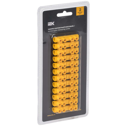 Зажим винтовой ЗВИ-15 н/г 4,0-10мм2 (2шт/блистер) желтые IEK