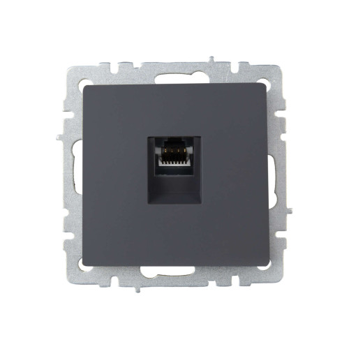 BRITE Розетка компьютерная RJ45 кат.6 РК11-БрГ графит IEK
