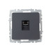 BRITE Розетка компьютерная RJ45 кат.6 РК11-БрГ графит IEK