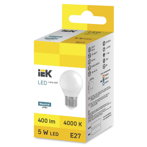 LED Globe G45 5W 4000K E27 IEK