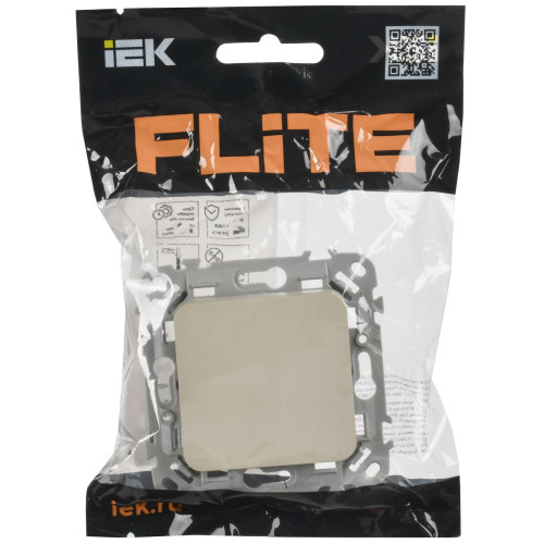 FLITE Выключатель 1-клавишный перекрестный 10А ВС71-1-0-ФлСл сливочный IEK