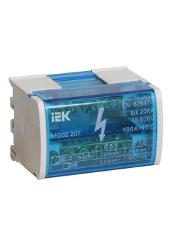 Шины на DIN-рейку в корпусе (кросс-модуль) ШНК 2х7 L+PEN IEK