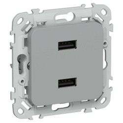 FLITE Розетка USB A+A 3,1А РЮ-2-ФлС серый IEK