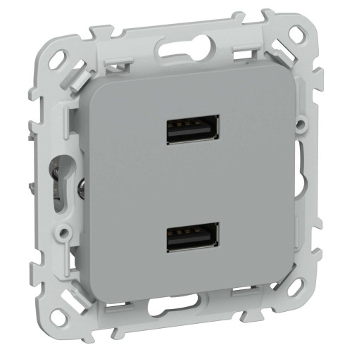 FLITE Розетка USB A+A 3,1А РЮ-2-ФлС серый IEK