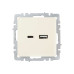 BRITE Розетка USB A+C 18Вт РЮ11-1-БрКр бежевый IEK