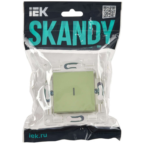 SKANDY Выключатель 1-клавишный с индикацией 10А SK-V07G мятный IEK