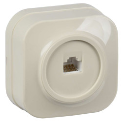 GLORY Розетка для открытой установки компьютерная RJ45 кат.5E РК10-ХК кремовый IEK