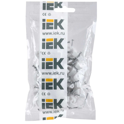 Скоба 10мм плоская пластиковая (100шт) IEK
