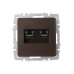 BRITE Розетка компьютерная двойная RJ45 кат.6 РК11-2-БрТБ темная бронза IEK
