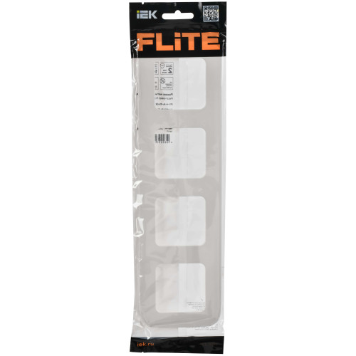 FLITE Рамка 4-местная РУ-4-А-ФлБ белый IEK