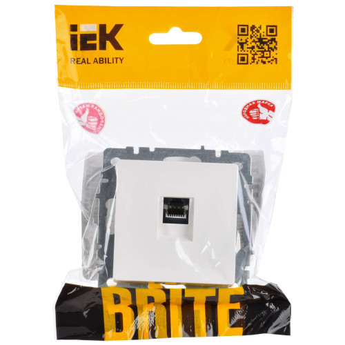 BRITE Розетка компьютерная RJ45 кат.6 РК11-БрЖ жемчуг IEK