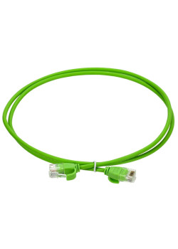 ITK Коммутационный шнур кат.6 UTP LSZH 1м slim колпачок с язычком зеленый