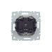 BRITE Розетка 1-местная с заземлением с защитными шторками и крышкой 16А IP44 РСбш10-3-44-БрА алюминий IEK