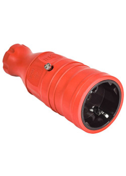 OMEGA Розетка переносная РБп14-1-0м IP20 каучук красная IEK