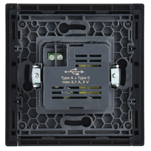 FORTE&PIANO Розетка USB A+C 3,1А FP550 сталь IEK