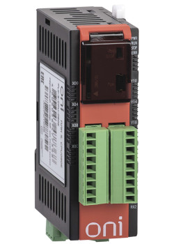 Модуль ЦПУ со встроенными 8 дискретными входами (Sink/Source) и 6 дискретными выходами (реле). Интерфейсы 1хEthernet 10/100 Мб 1хRS232 1хRS485. Напряжение питания 24В DC ONI