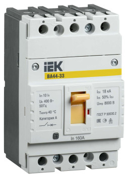 Выключатель автоматический ВА44-33 3Р 50А 15кА IEK