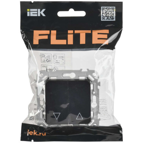 FLITE Выключатель жалюзи 10А ВЖ52-2-0-ФлЧ черный IEK