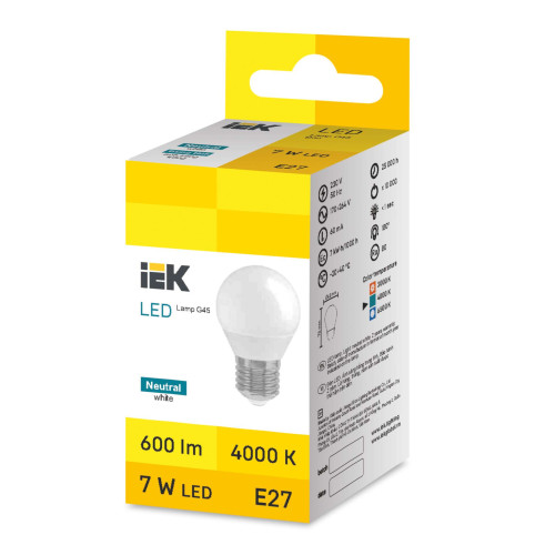 LED Globe G45 7W 4000K E27 IEK