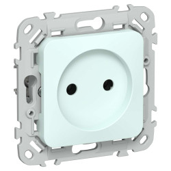 FLITE Розетка без заземления без защитных шторок безвинтовое крепление 10А РС01-1-ФлХЛ холодный лед IEK