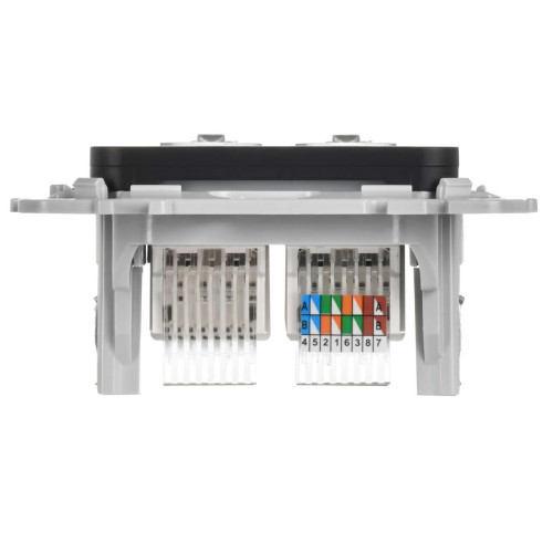 FLITE Розетка 2-местная RJ45/RJ11 категория 5Е/3 UTP РКТ5е/3-2-0-ФлЧ черный IEK