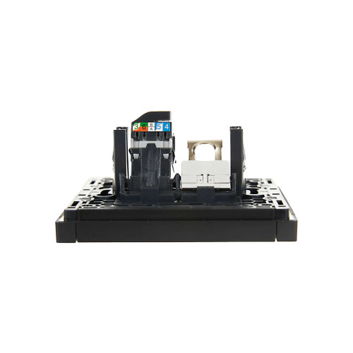 FORTE&PIANO Розетка двойная RJ11+RJ45 кат.5E FP135 черный IEK