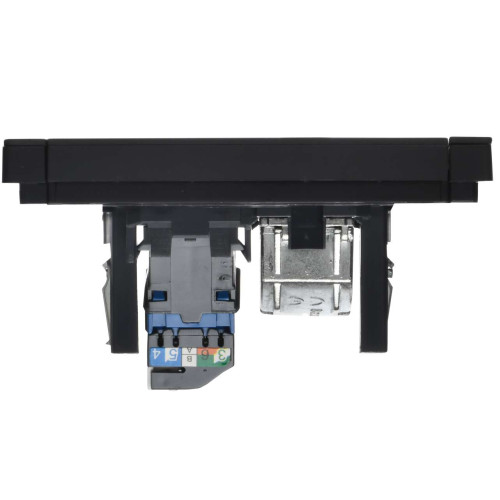 FORTE&PIANO Розетка компьютерная двойная RJ45 кат.6 FP134M металл черный IEK