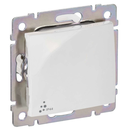 VALENA Выключатель 1-клавишный 10А IP44 безвинтовое крепление белый