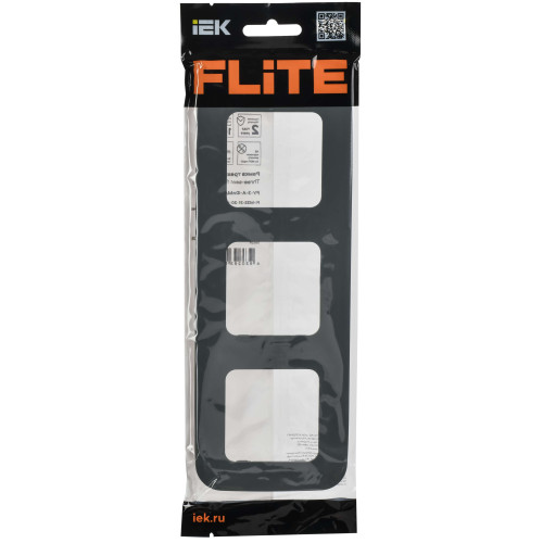 FLITE Рамка 3-местная РУ-3-А-ФлМА мокрый асфальт IEK