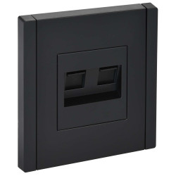 FORTE&PIANO Розетка компьютерная двойная RJ45 кат.5E FP133 черный IEK