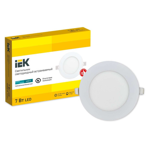 Светильник ДВО 1602 белый круг LED 7Вт 4000К IP20 IEK