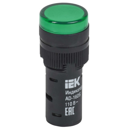 Лампа AD16DS(LED)матрица d=16мм зеленый 110В AC/DC IEK Лампа AD16DS(LED)матрица d=16мм зеленый 110В AC/DC IEK