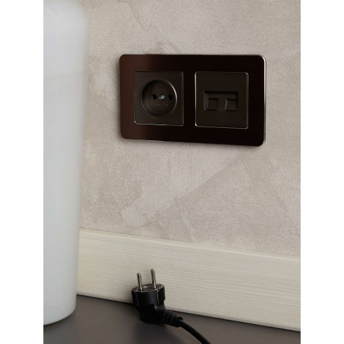 BRITE Розетка компьютерная двойная RJ45 кат.6 РК11-2-БрТБ темная бронза IEK