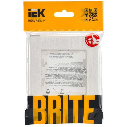 BRITE Рамка 1-местная РУ-1-Бр белый рифленый IEK