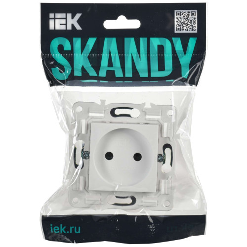 SKANDY Розетка без заземления без защитных шторок 10А SK-R02W арктический белый IEK