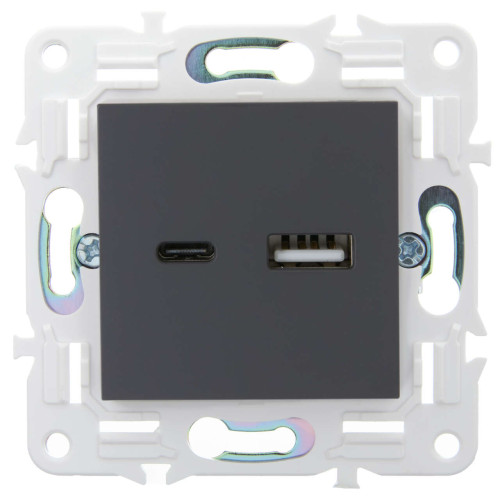 SKANDY Розетка USB A+C 3,1А SK-R14T титан IEK
