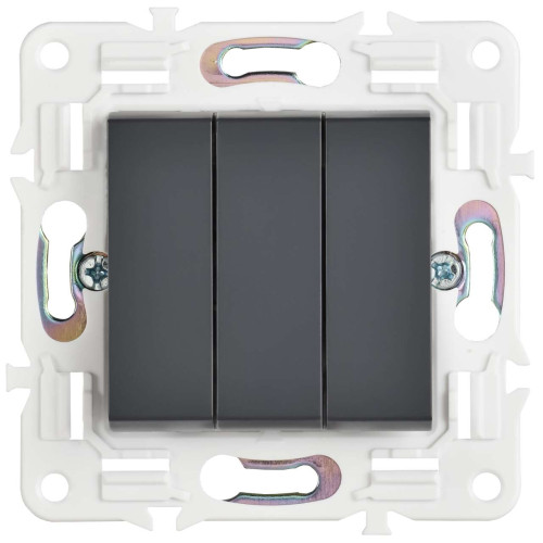 SKANDY Выключатель 3-клавишный 10А SK-V11T титан IEK