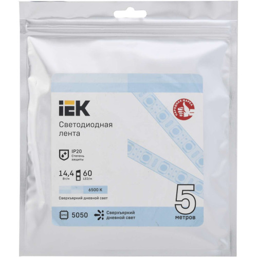 Лента светодиодная 5м LSR-5050W60-14,4-IP20-12В IEK