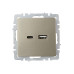 BRITE Розетка USB A+C 18Вт РЮ11-1-БрШ шампань IEK