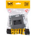 BRITE Розетка компьютерная двойная RJ45 кат.5E РК10-2-БрС сталь IEK
