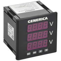 Вольтметр цифровой щитовой трехфазный DO RS-485 96х96мм LED GENERICA