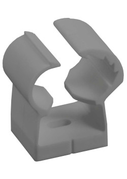 Клипса с фиксатором для гладких труб d=20-25мм серая (24шт/упак)IEK