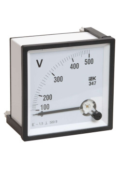 Вольтметр аналоговый Э47 500В класс точности 1,5 72х72мм IEK