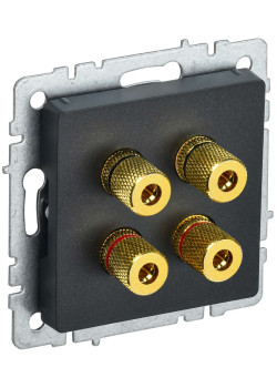 BRITE Аудиорозетка 4-местная РА10-БрЧ черный IEK