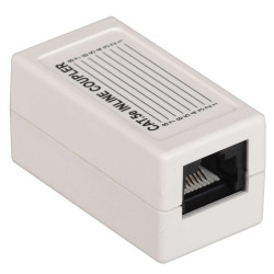 ITK Проходной адаптер кат.5E UTP тип RJ45-RJ45 (8P8C) белый