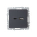 BRITE Розетка USB A+C 18Вт РЮ11-1-БрГ графит IEK
